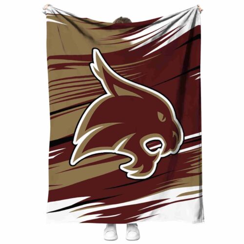 texas state bobcats paint streaks maroon white blanket best selling