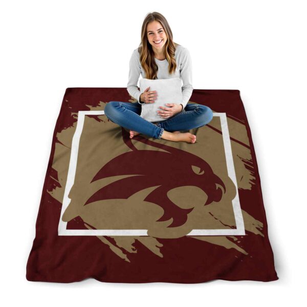 texas state bobcats splatter effect maroon blanket high quality