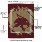 texas state bobcats splatter effect maroon blanket new arrival