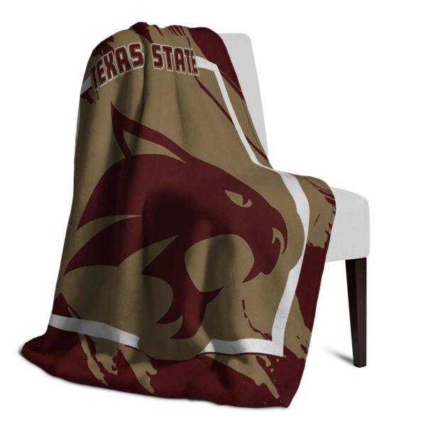 texas state bobcats splatter effect maroon blanket top rated