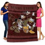 texas state bobcats three musketeers maroon blanket fashion forward