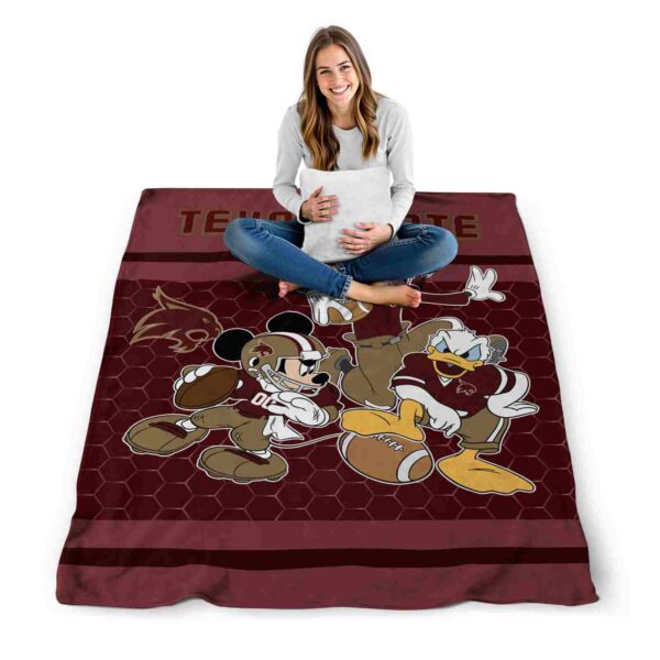 texas state bobcats three musketeers maroon blanket high quality