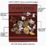 texas state bobcats three musketeers maroon blanket new arrival