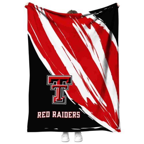 texas tech red raiders brushstrokes red white blanket best selling