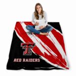 texas tech red raiders brushstrokes red white blanket high quality