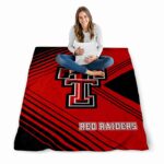 texas tech red raiders diagonal stripes red blanket best selling