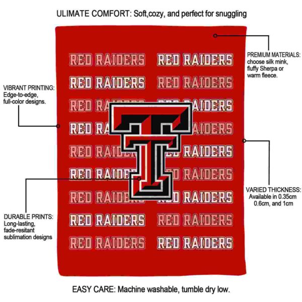 texas tech red raiders fan pride red blanket new arrival