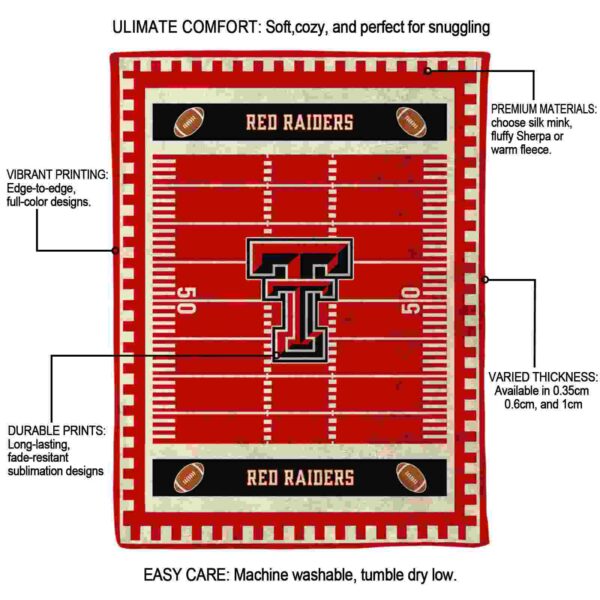 texas tech red raiders football field red blanket new arrival
