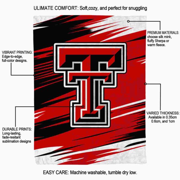 texas tech red raiders paint streaks red white blanket new arrival