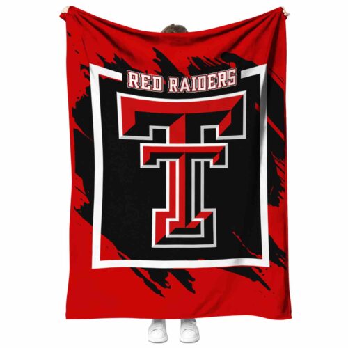 texas tech red raiders splatter effect red blanket best selling