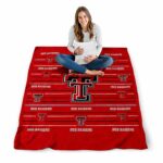 texas tech red raiders striped pattern red blanket best selling