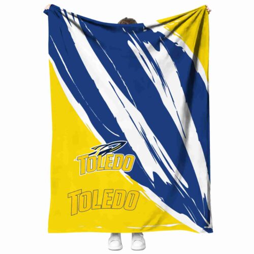 toledo rockets brushstrokes blue white blanket best selling
