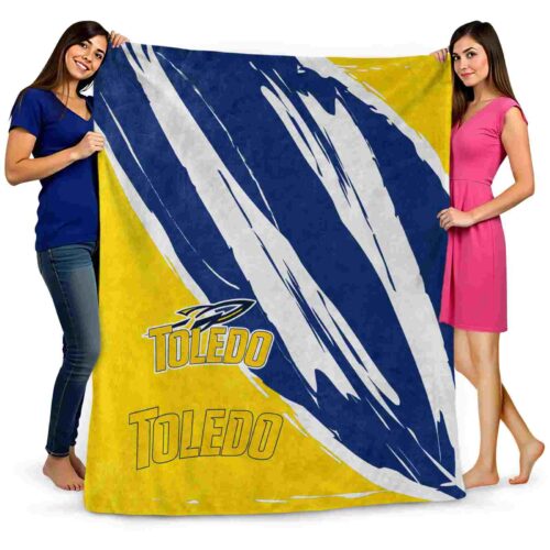 toledo rockets brushstrokes blue white blanket fashion forward