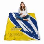 toledo rockets brushstrokes blue white blanket high quality