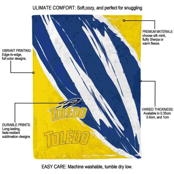 toledo rockets brushstrokes blue white blanket new arrival