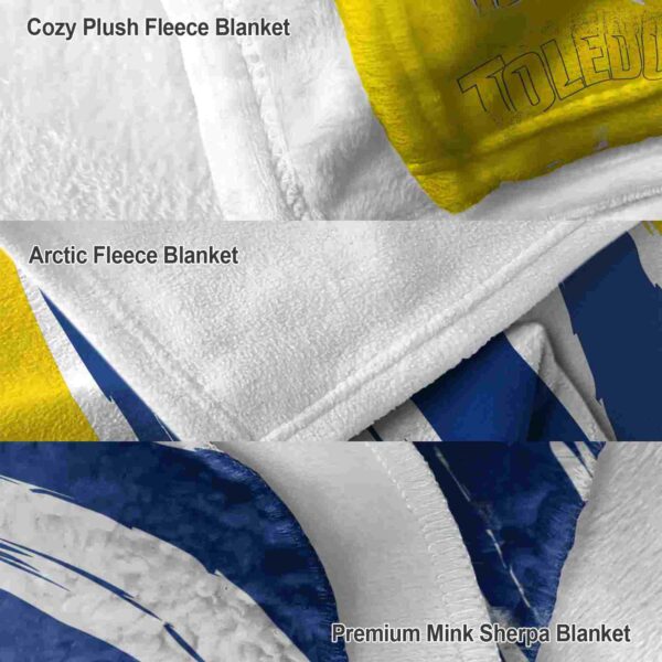 toledo rockets brushstrokes blue white blanket premium grade