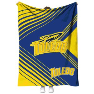 toledo rockets diagonal stripes blue blanket best selling