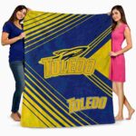 toledo rockets diagonal stripes blue blanket best selling