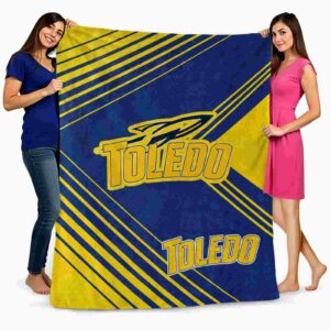 toledo rockets diagonal stripes blue blanket fashion forward