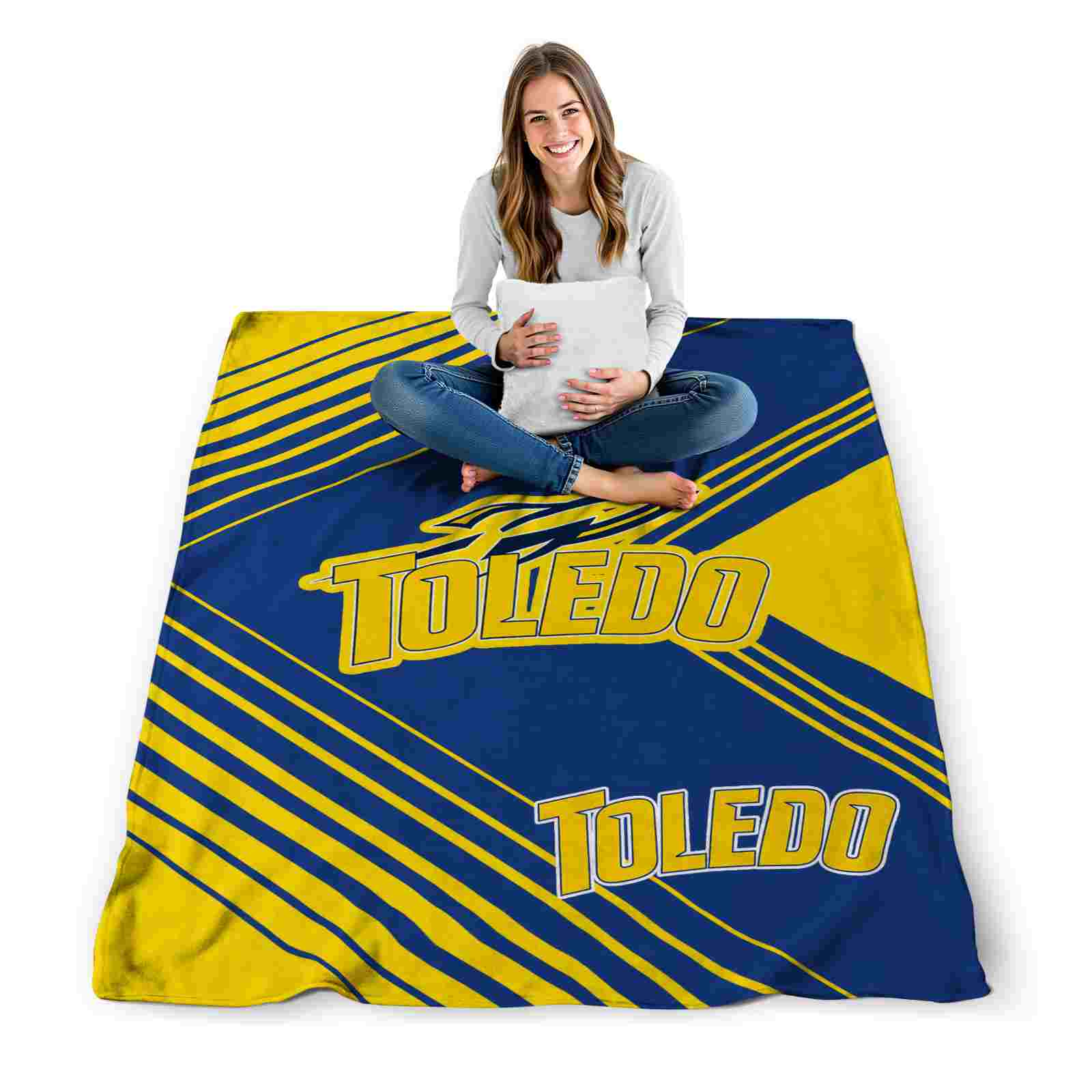 toledo rockets diagonal stripes blue blanket high quality toledo rockets diagonal stripes blue blanket high quality