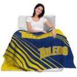 toledo rockets diagonal stripes blue blanket best selling