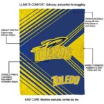 toledo rockets diagonal stripes blue blanket best selling