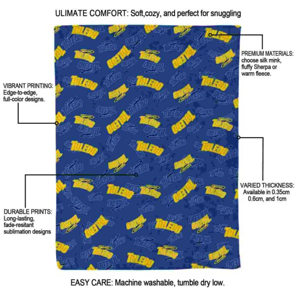 toledo rockets diehard fans blue blanket new arrival