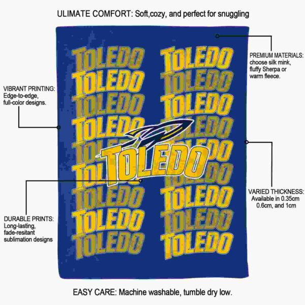toledo rockets fan pride blue blanket new arrival