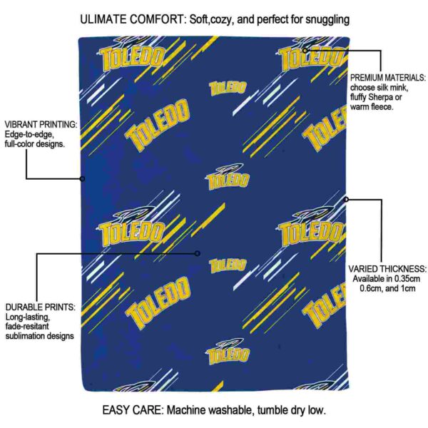 toledo rockets fan spirit blue blanket new arrival