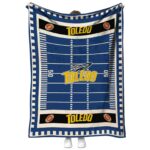 Toledo Rockets Football Field Blue Blanket 1 toledo rockets football field blue blanket best selling