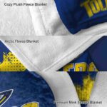toledo rockets grunge texture blue blanket premium grade