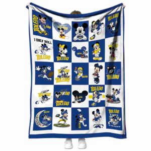 toledo rockets mickey minnie blue white blanket best selling