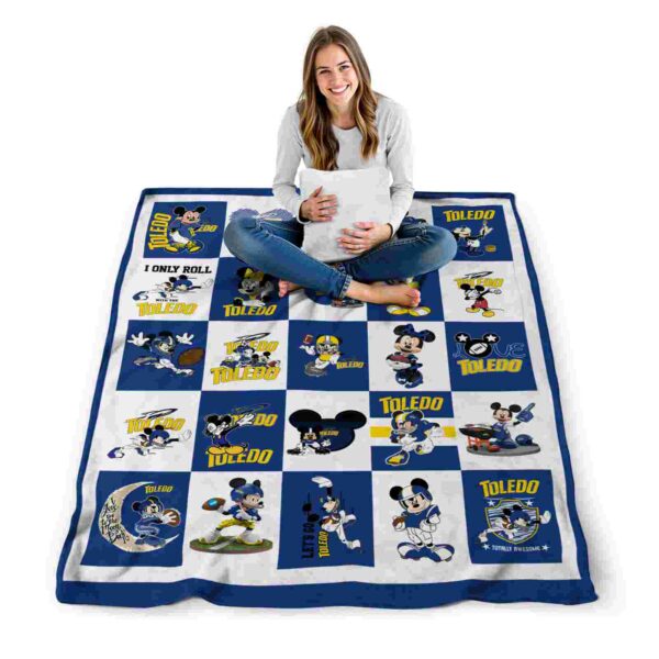 toledo rockets mickey minnie blue white blanket high quality