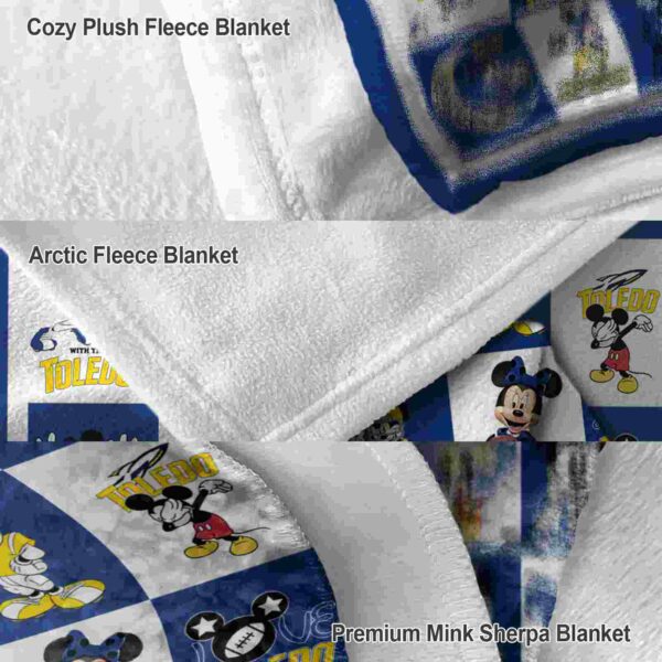 toledo rockets mickey minnie blue white blanket premium grade