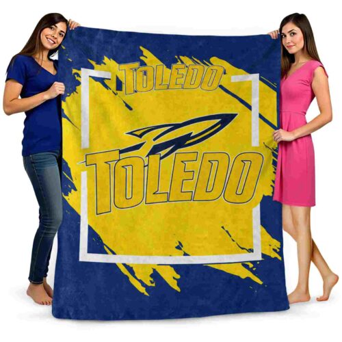 toledo rockets splatter effect blue blanket fashion forward