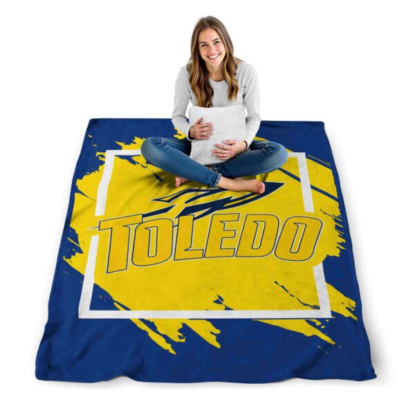 toledo rockets splatter effect blue blanket high quality