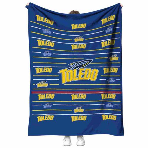 toledo rockets striped pattern blue blanket best selling