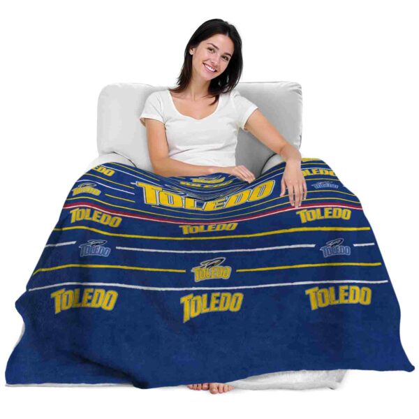 toledo rockets striped pattern blue blanket latest model