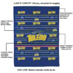 toledo rockets striped pattern blue blanket new arrival