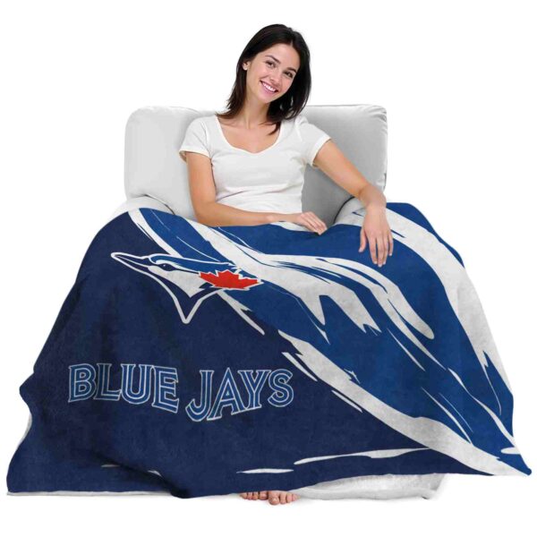 toronto blue jays brushstrokes blue white blanket latest model