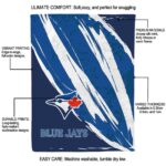 toronto blue jays brushstrokes blue white blanket new arrival