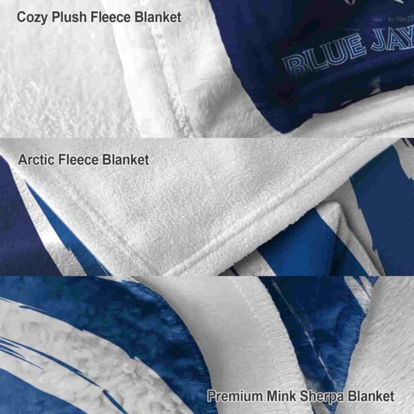 toronto blue jays brushstrokes blue white blanket premium grade