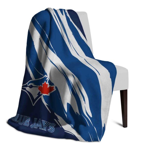 toronto blue jays brushstrokes blue white blanket top rated