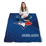 toronto blue jays diagonal stripes blue blanket high quality