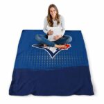 toronto blue jays gradient dots blue blanket high quality