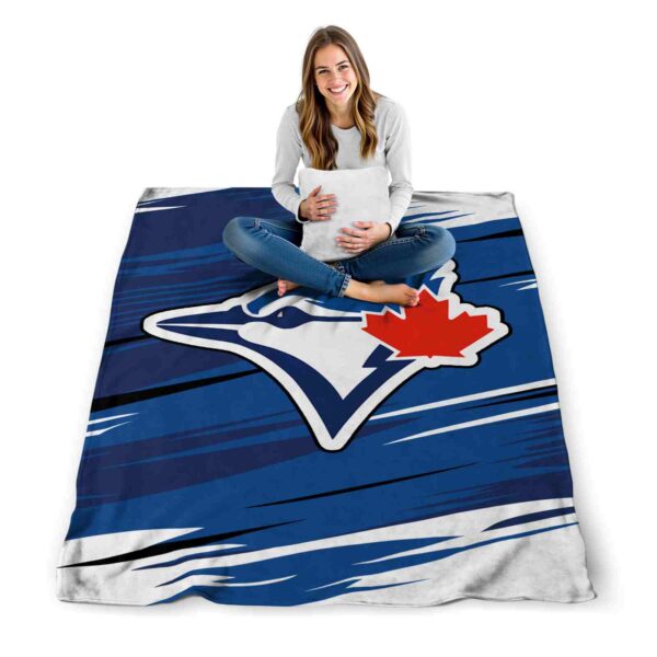 toronto blue jays paint streaks blue white blanket high quality