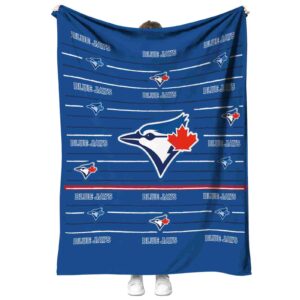 toronto blue jays striped pattern blue blanket best selling