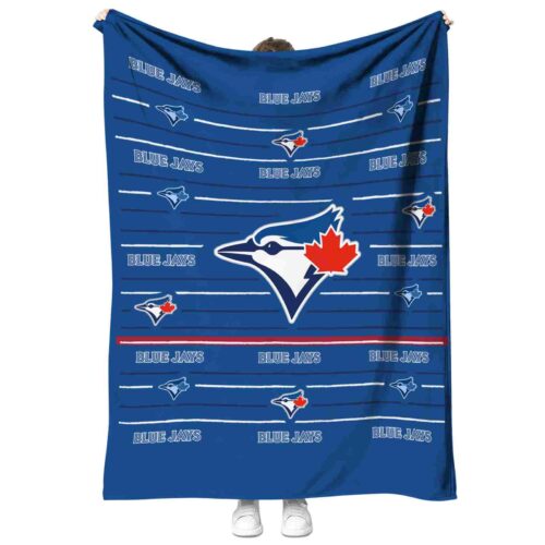 toronto blue jays striped pattern blue blanket best selling