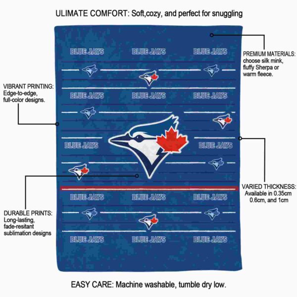 toronto blue jays striped pattern blue blanket new arrival