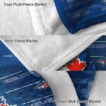 toronto blue jays striped pattern blue blanket premium grade